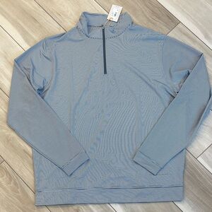 New men’s Peter Millar golf zipup Striped Shirt